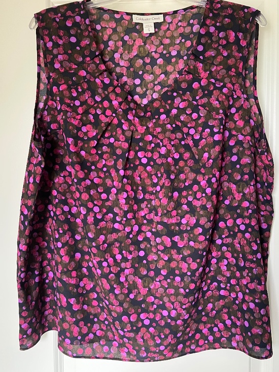 Coldwater Creek Tops - Coldwater Creek Blouse Top Size 1X/18 Plus Pullover All Over Print Sleeveless